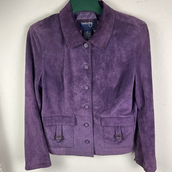 Jackets & Blazers - Vintage Country Shop Western Cowboy Cowgirl Suede Leather Jacket Button Women M‎